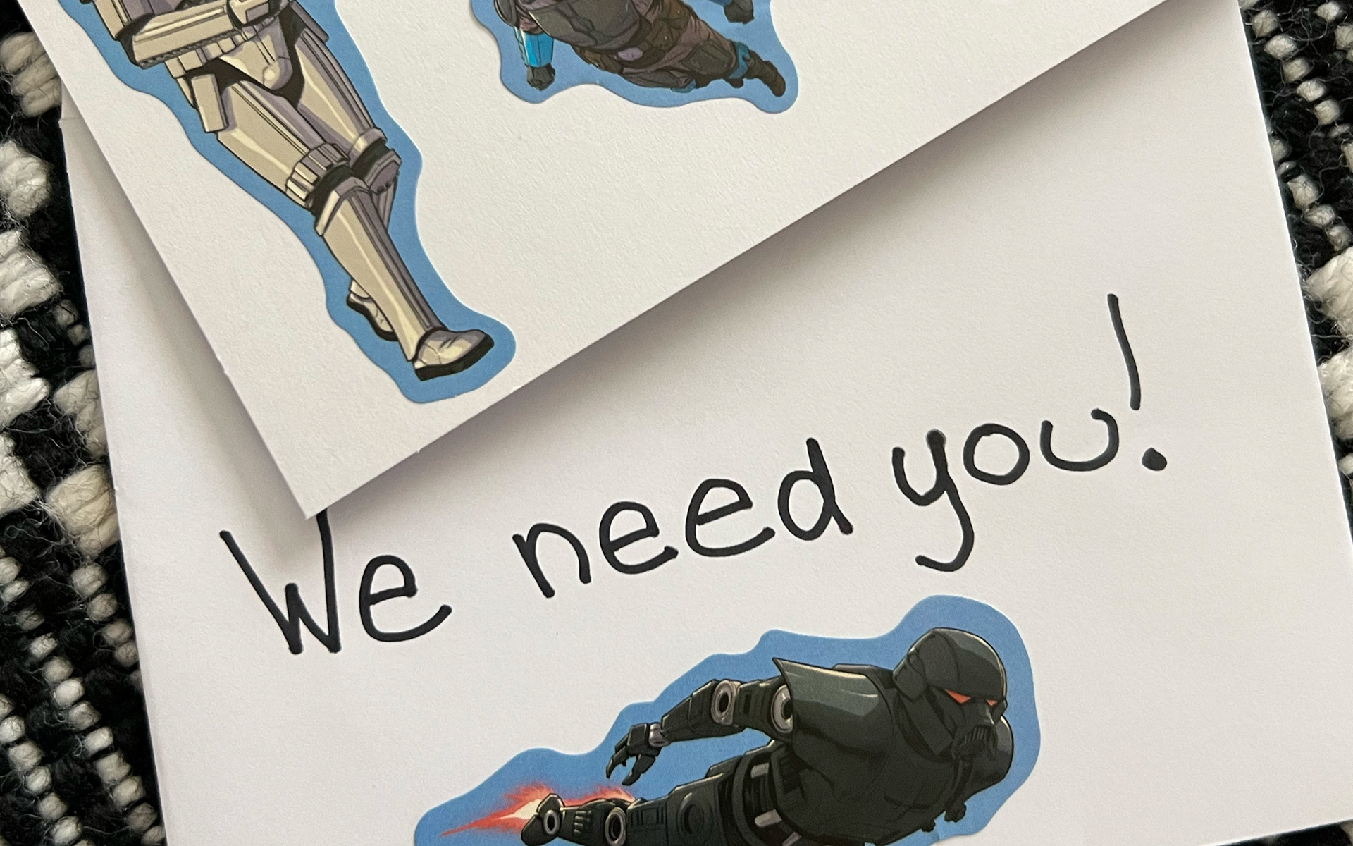 A card I gave my kid to kick off their star wars adventure